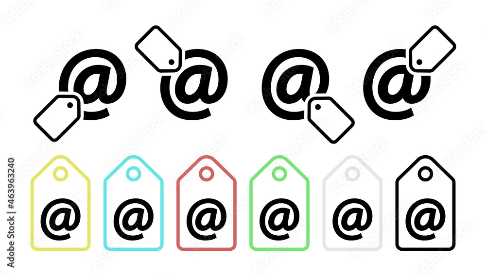 Poster mail vector icon in tag set illustration for ui and ux, website or mobile application
