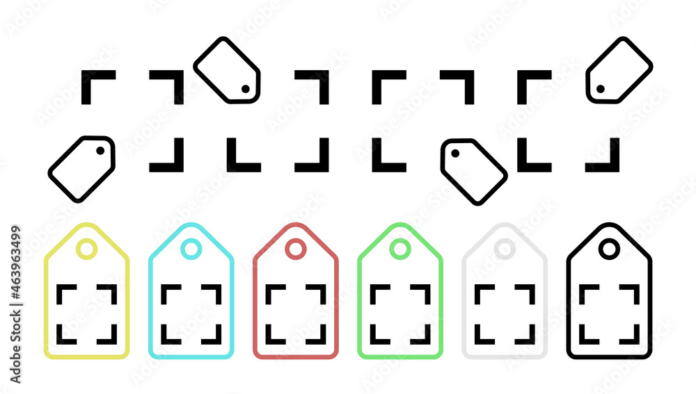 Poster focus vector icon in tag set illustration for ui and ux, website or mobile application