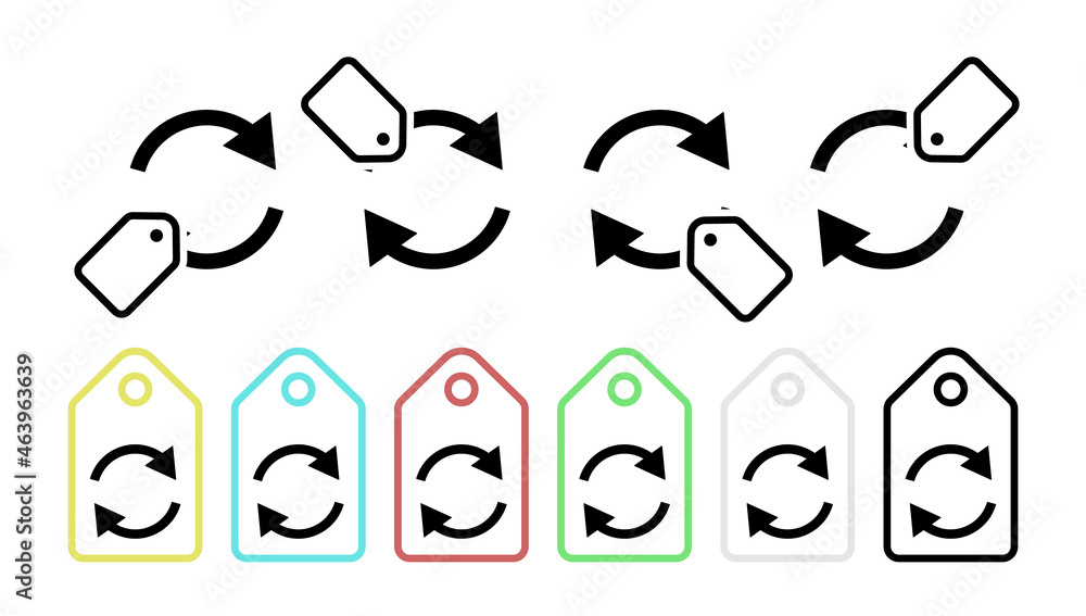 Poster refresh vector icon in tag set illustration for ui and ux, website or mobile application