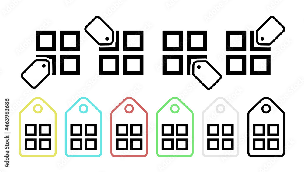 Poster annexes vector icon in tag set illustration for ui and ux, website or mobile application