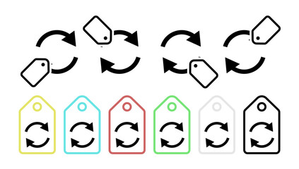 Refresh vector icon in tag set illustration for ui and ux, website or mobile application