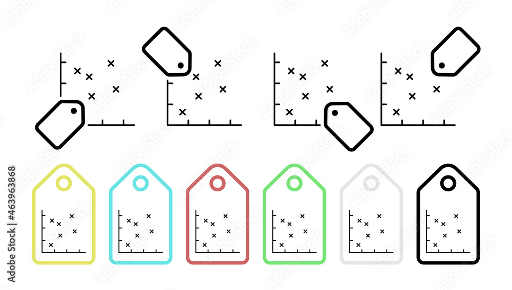 Poster stock chart line vector icon in tag set illustration for ui and ux, website or mobile application