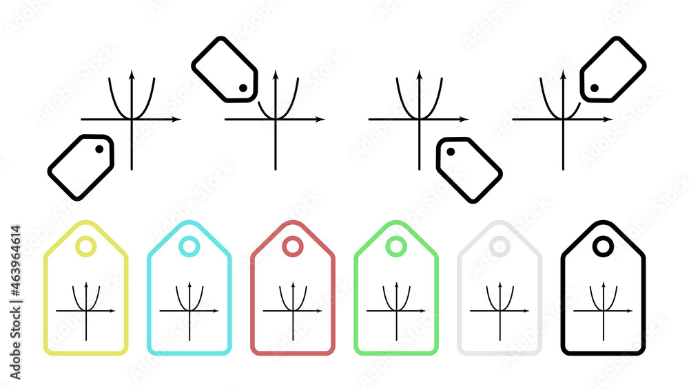 Poster diagram in physics line vector icon in tag set illustration for ui and ux, website or mobile applica