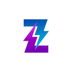 Letter Z logo and thunder design combination
