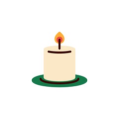 Burning candle flat icon