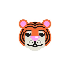 Tiger Smiling Face with Heart-Eyes flat icon