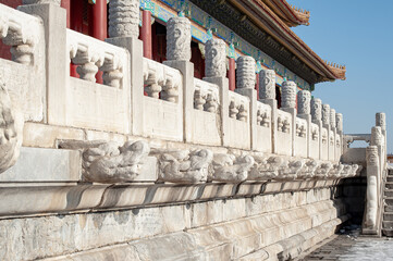 The marble fence in Forbidden City, Beijing of China