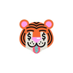 Tiger Money-Mouth Face flat icon