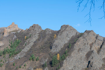 Stone rocks at the top of the mountain.