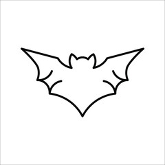 halloween bat icon, vector illustration isolated on white background. color editable
