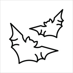 halloween bat icon, vector illustration isolated on white background. color editable