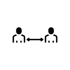 Black solid icon for distances