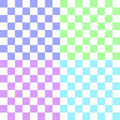 four-color checkered seamless pattern Dark purple, light purple, blue-green. vector illustration checkered background.