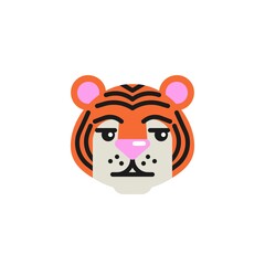 Tiger Unamused Face flat icon