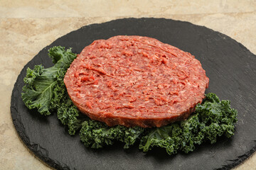 Raw beef burger cutlet for burger