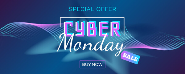 cyber monday sale abstract banner design