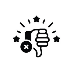 Black solid icon for unlike