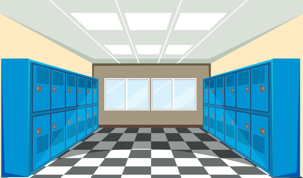 Interior Of A School Locker Room