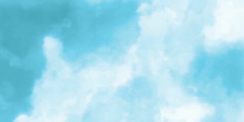 Watercolor illustration art abstract blue color texture background, clouds and sky pattern. Watercolor stain with hand paint, cloudy pattern on watercolor paper for wallpaper banner and any design