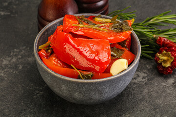 Tasty marinated red bell pepper