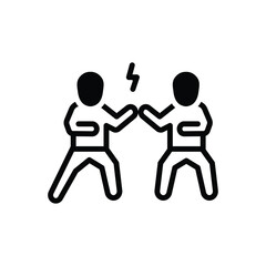 Black solid icon for encounter