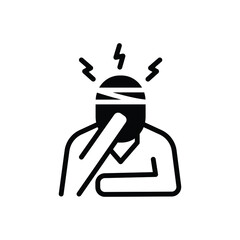 Obraz premium Black solid icon for hurt