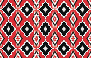 Oriental traditional ikat ethnic textile pattern Design for book cover,background,carpet,wallpaper,clothing,wrapping,Batik,fabric,Vector illustration embroidery style.