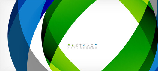 Obraz premium Color circle shapes, minimal geometric background. Trendy dynamic composition. Vector Illustration For Wallpaper, Banner, Background, Landing Page