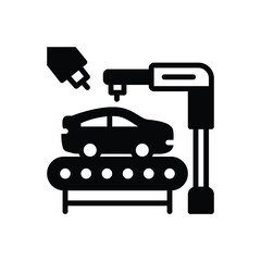 Black solid icon for automotive