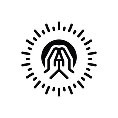 Black solid icon for bless