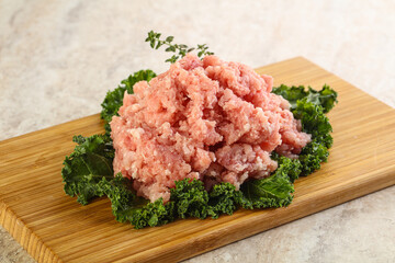 Raw pork minced meat for cooking