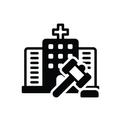 Black solid icon for malpractice