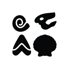 Black solid icon for fossil