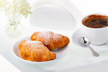 Coffee and croissant
