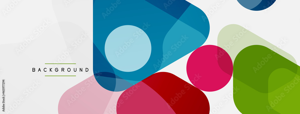 Poster abstract round geometric shapes and circles background. trendy techno business template for wallpape