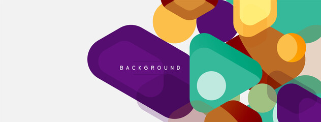 Abstract round geometric shapes and circles background. Trendy techno business template for wallpaper, banner, background or landing