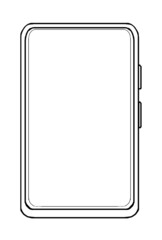 イラスト素材：シンプルな携帯電話の線画