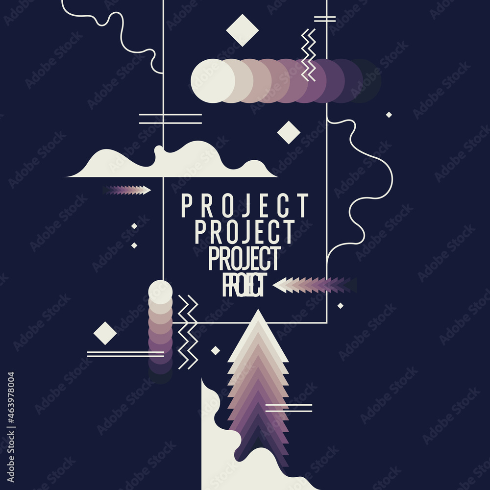 Poster abstract background in a modern trendy style. poster with simple flat different geometric shapes.