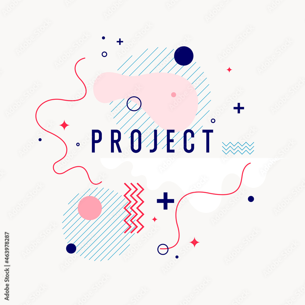 Poster abstract background in a modern trendy style. poster with simple flat different geometric shapes.