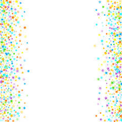 Rainbow Festive Confetti. Carnival Star Falling.