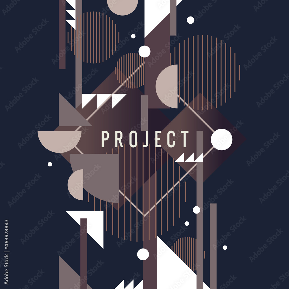 Poster a modern poster consisting of geometric shapes. abstract background with various shapes. fashionable