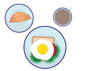 Breakfast time illustration for design