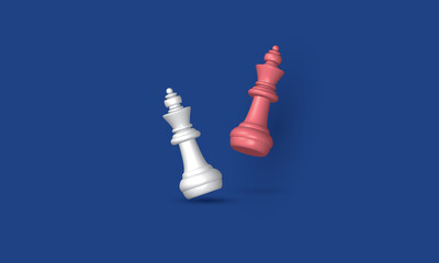 King chess battle in a game, Business strategy, Concept inspiration business