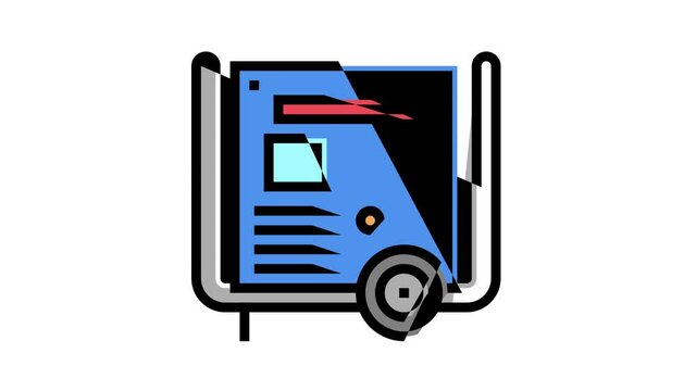 transformer electric equipment animated color icon. transformer electric equipment sign. isolated on white background