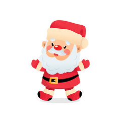 Santa Claus. Cute funny Santa Claus cartoon character isolated on white background. Winter holiday illustration. Vector 10 EPS.