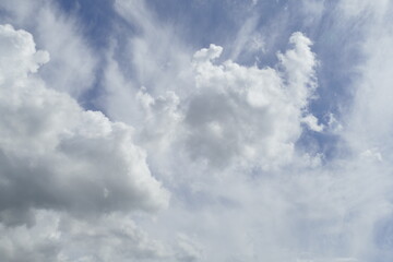 Weisse Wolken, Blauer Himmel, Hintergrundbild, Deutschland, Europa