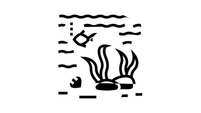 hydrosphere ecosystem animated line icon. hydrosphere ecosystem sign. isolated on white background