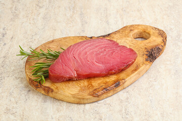 Raw tuna steak for cooking
