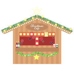 クリスマスマーケットのカフェ