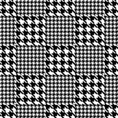 Glen check plaid pixel Houndstooth seamless pattern. Vector - obrazy, fototapety, plakaty